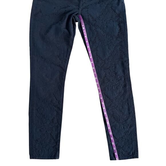 7 for all Mankind Jen 7 Lace Overlay Pants Women sz 4 Navy ankle skinny Feminine - Picture 9 of 13